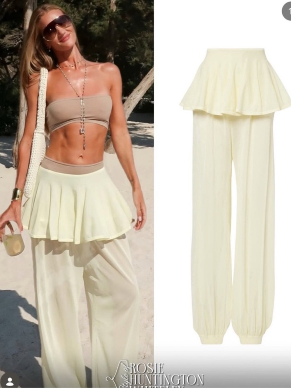 $3650 Alaia sheer yellow peplum pants